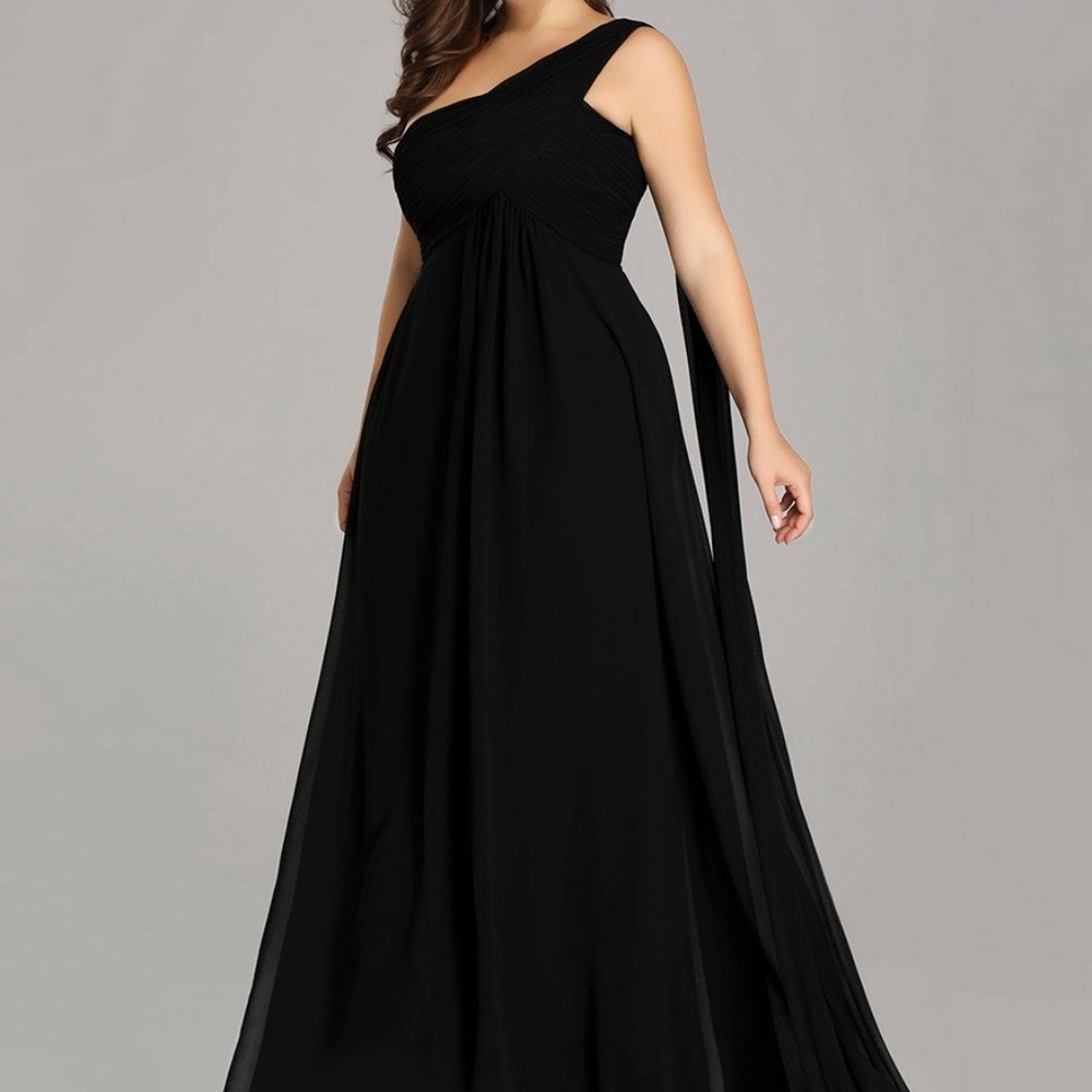 Formal Wedding Bridesmaid Award Ever Pretty Black Gown long Dress